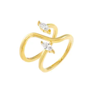 CZ Spiral Ring