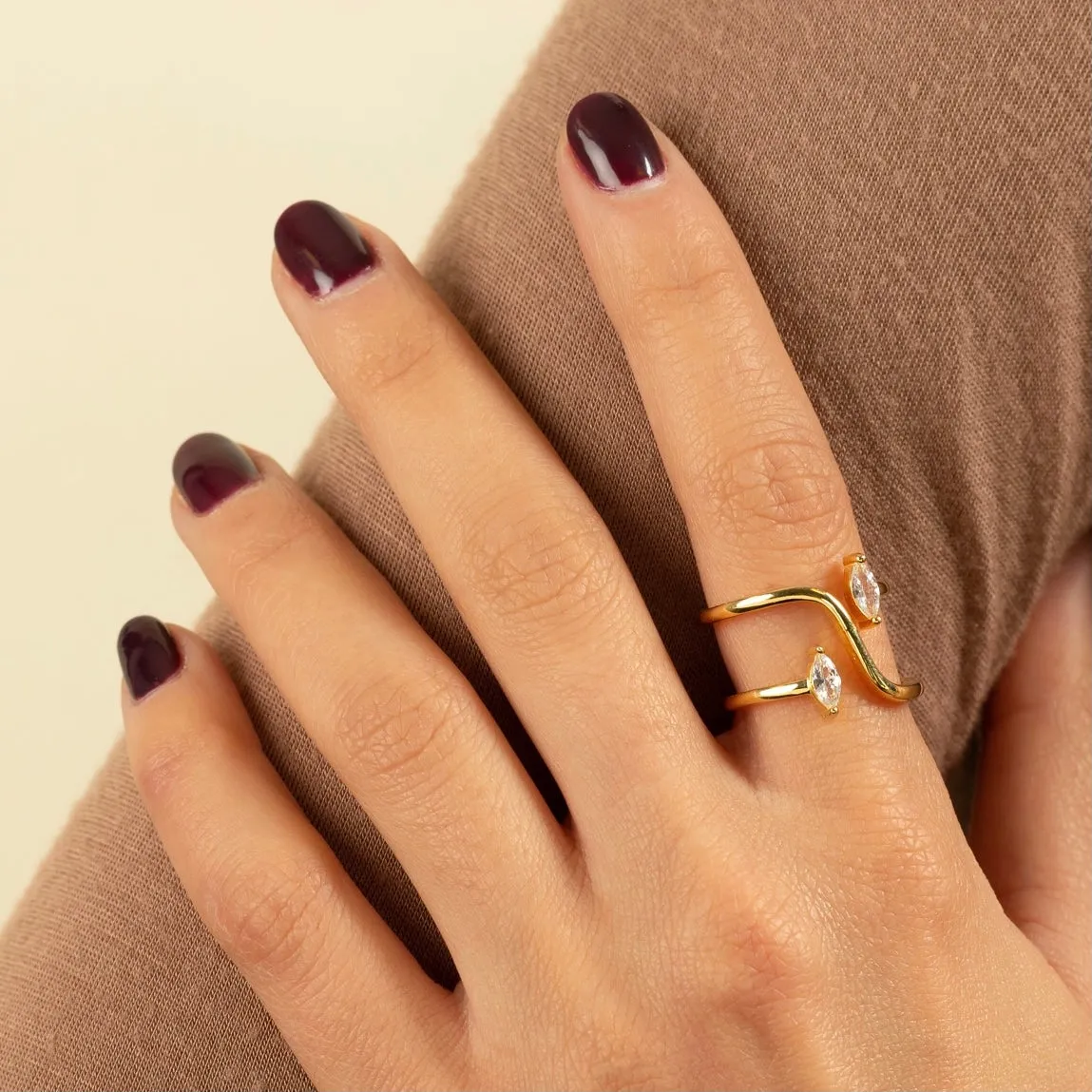 CZ Spiral Ring