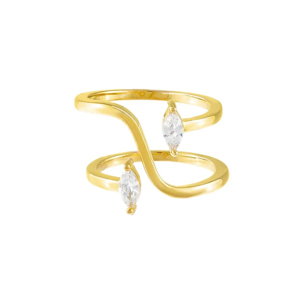CZ Spiral Ring