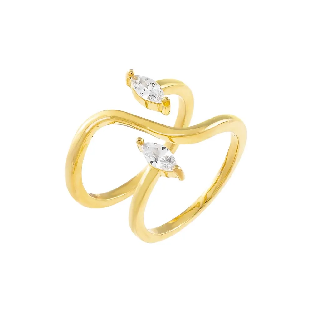 CZ Spiral Ring