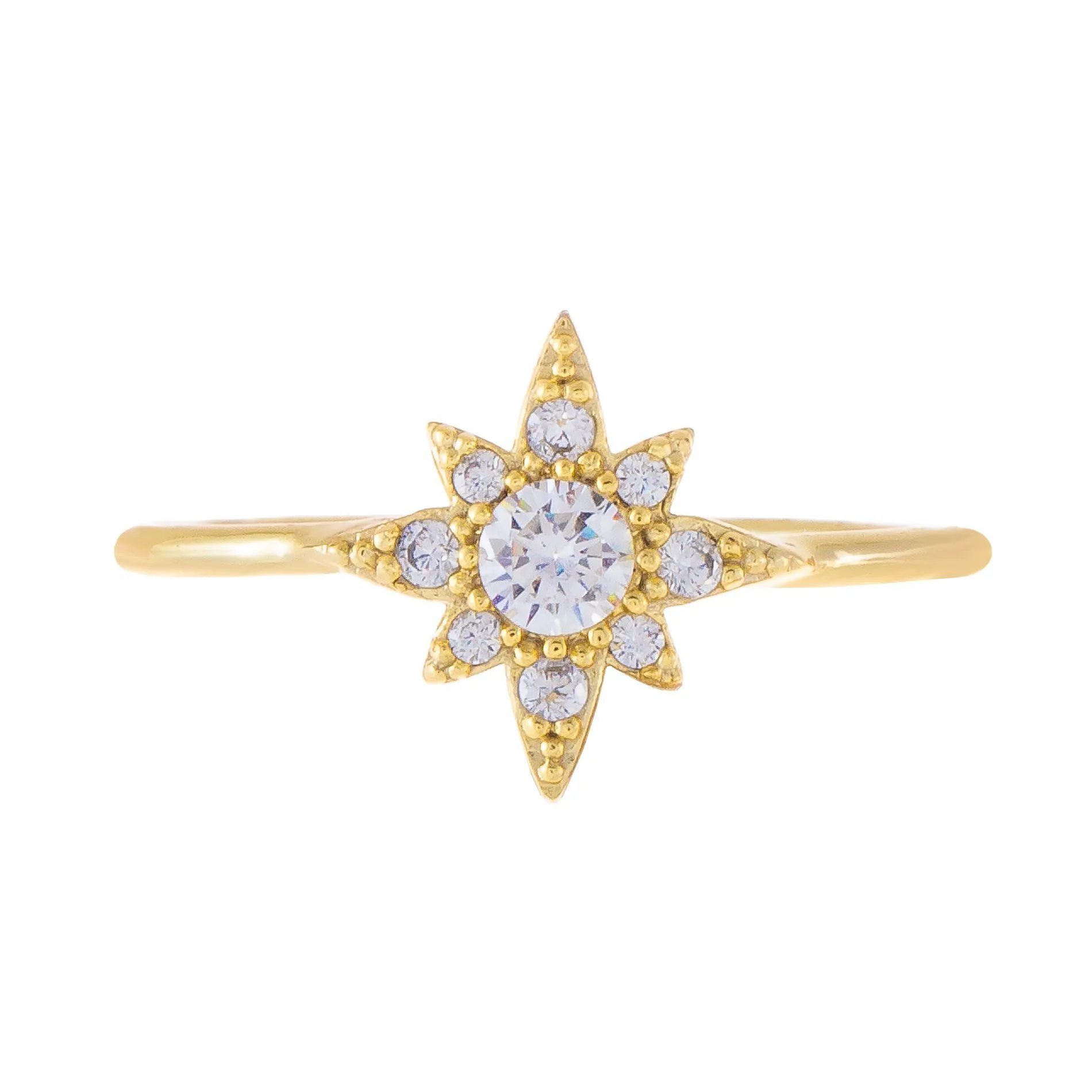 CZ Starburst Dainty Ring