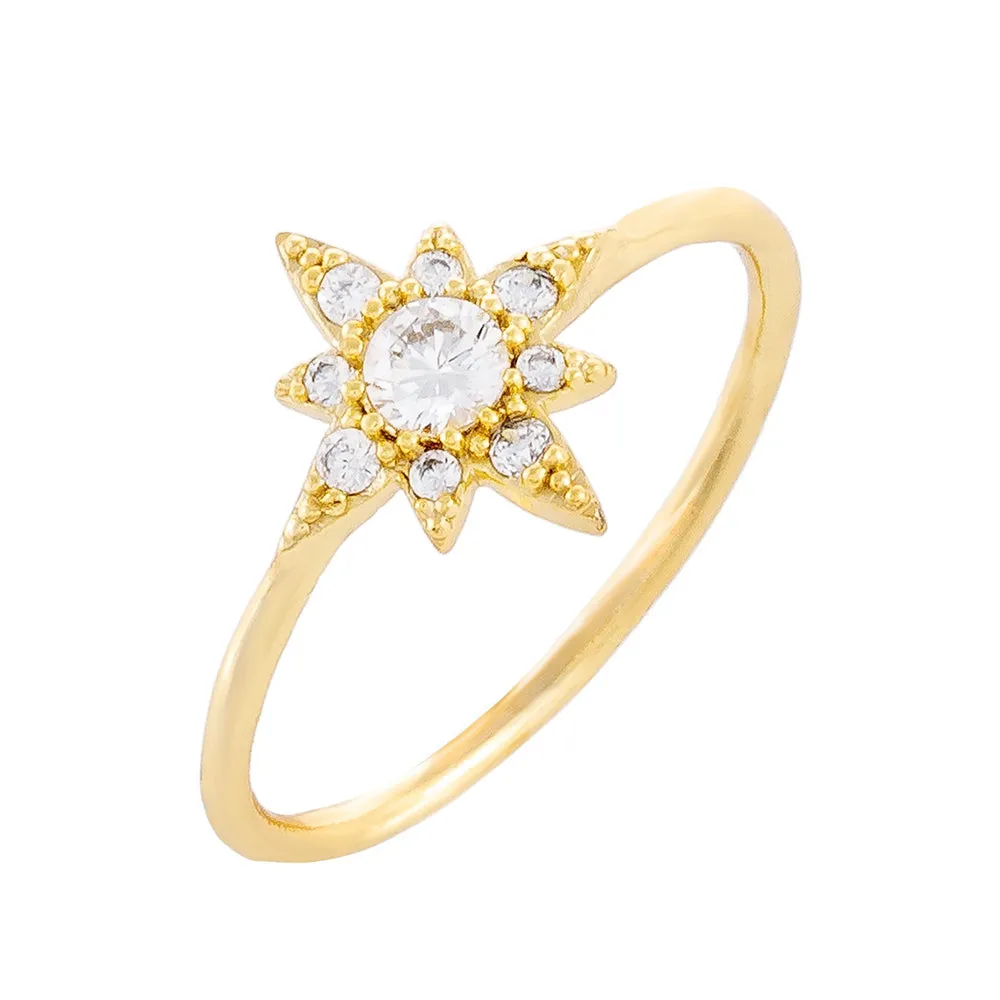 CZ Starburst Dainty Ring