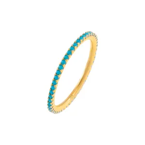 CZ Thin Turquoise Ring