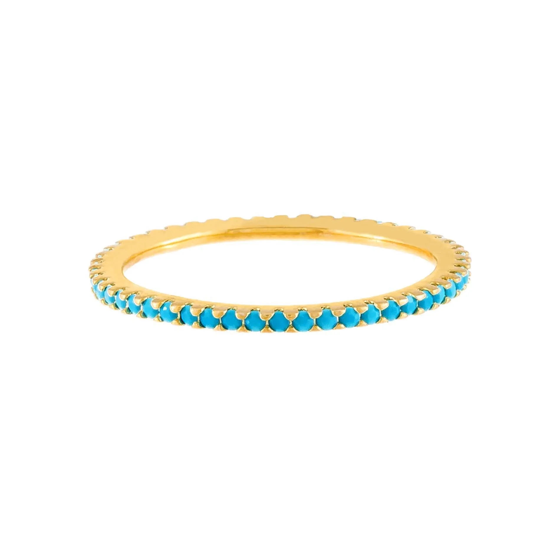 CZ Thin Turquoise Ring