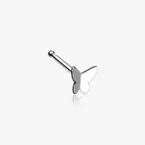 Dainty Butterfly Icon Nose Stud Ring