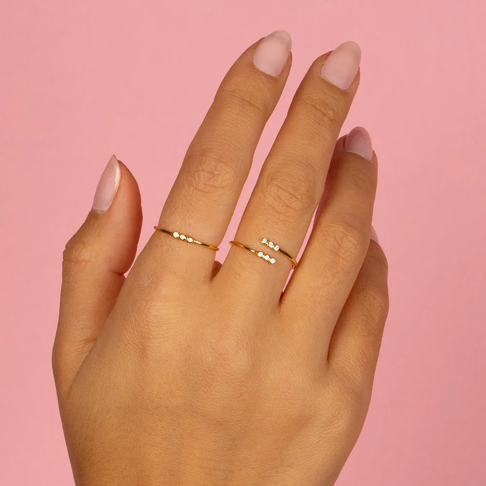 Dainty CZ Bezel Wrap Ring