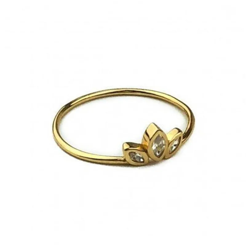 Dainty CZ Crystal Engagement Ring