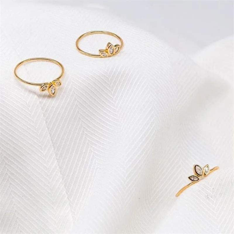Dainty CZ Crystal Engagement Ring