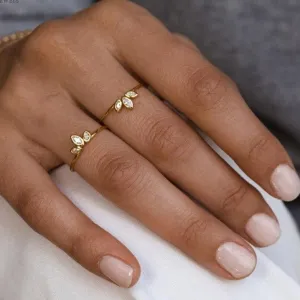 Dainty CZ Crystal Engagement Ring