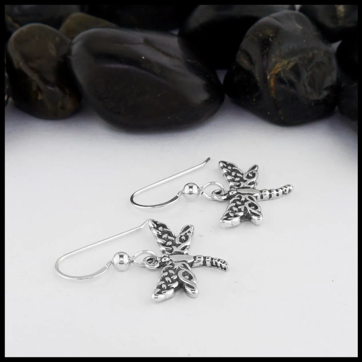 Dainty Dragonfly Drop Earrings