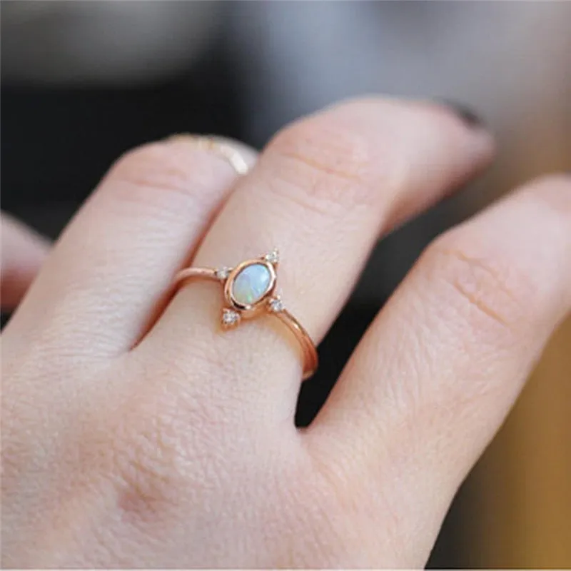 Dainty Fire Opal Ring