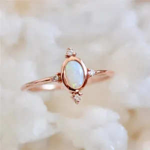 Dainty Fire Opal Ring