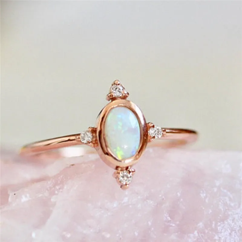 Dainty Fire Opal Ring