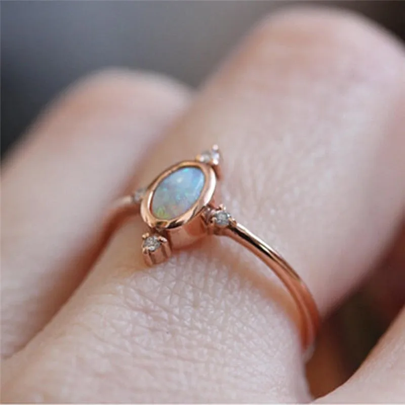 Dainty Fire Opal Ring
