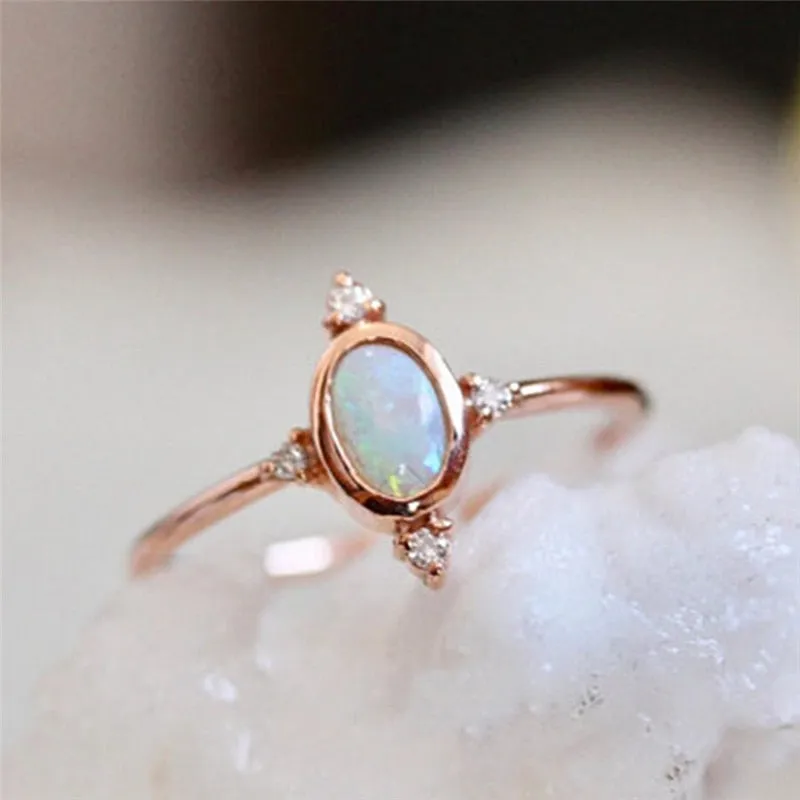 Dainty Fire Opal Ring
