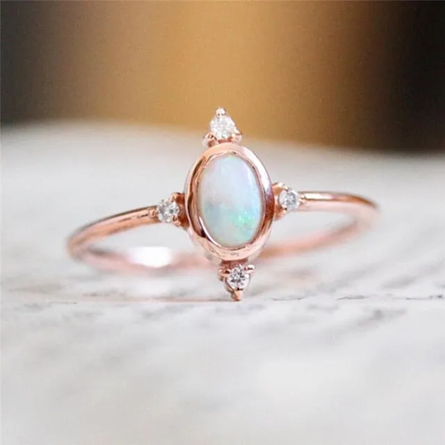 Dainty Fire Opal Ring