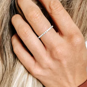 Dainty Flat Beaded Ring