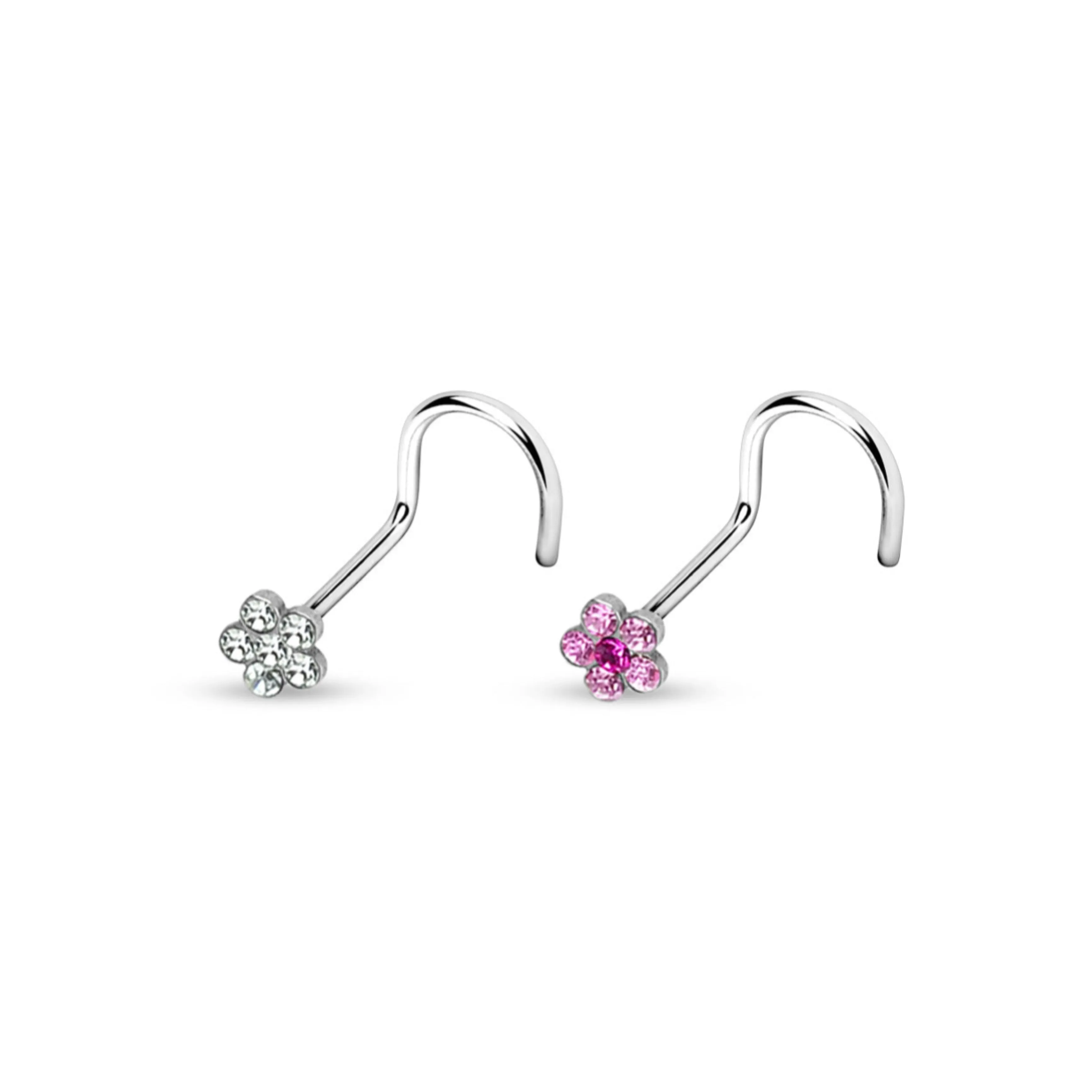 Dainty Gem Flower Nose Screw