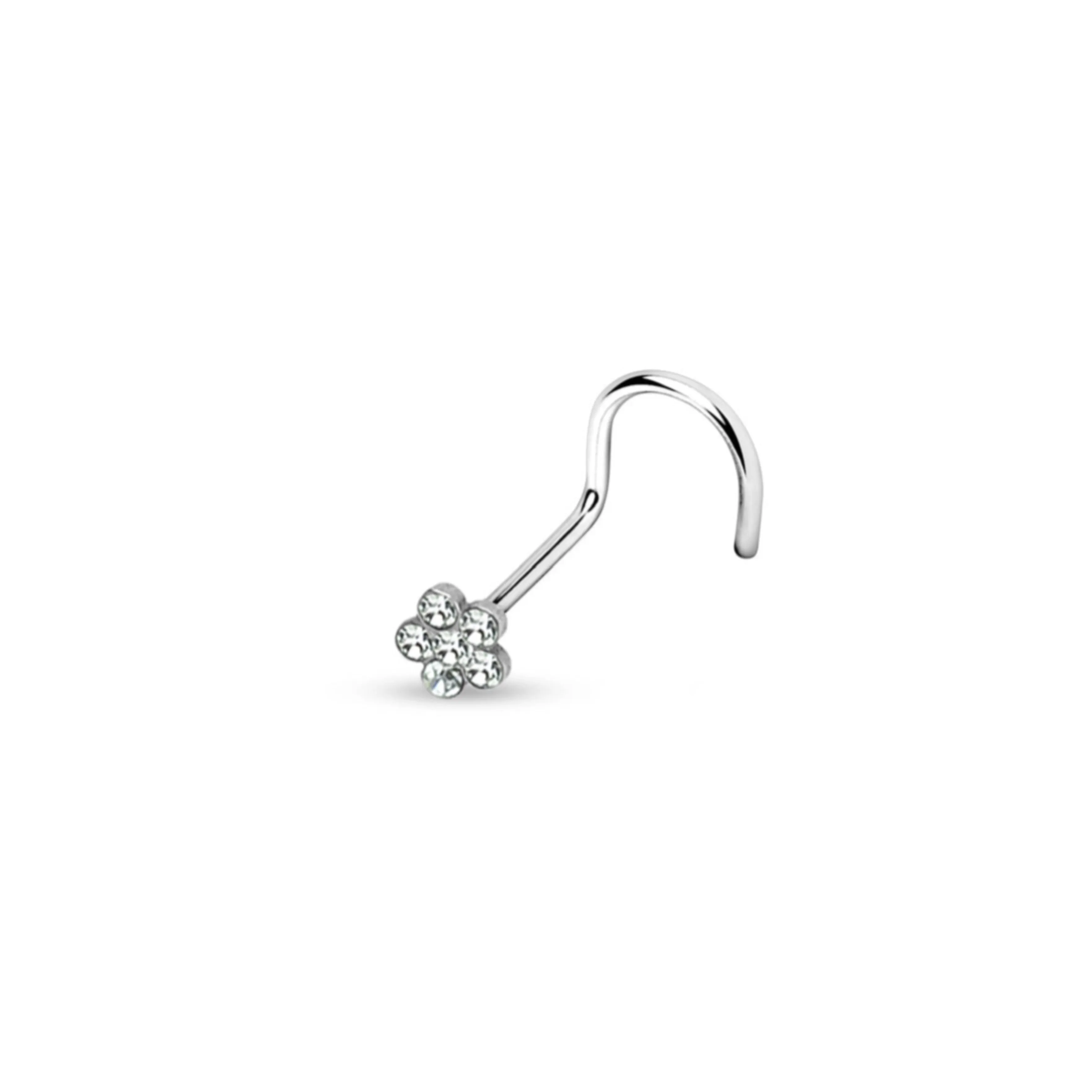 Dainty Gem Flower Nose Screw