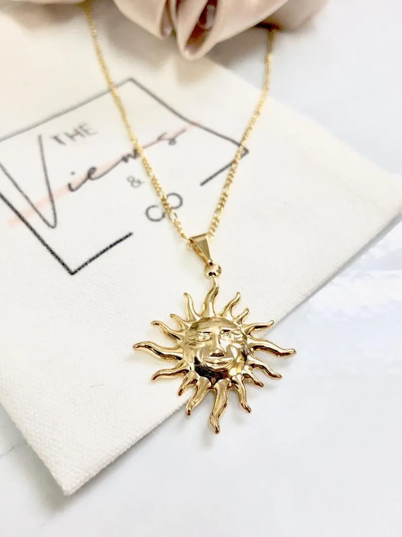 Dainty Gold Sun Necklace