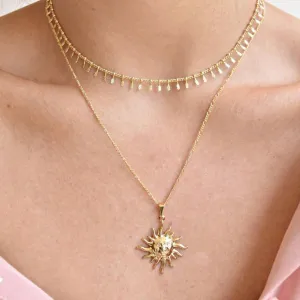 Dainty Gold Sun Necklace