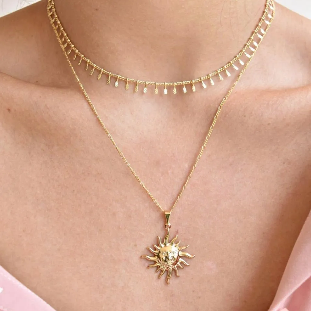 Dainty Gold Sun Necklace