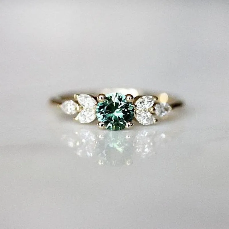 Dainty Green Zircon Ring