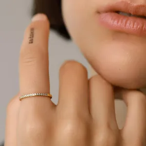 DAINTY HALF ETERNITY RING BAND