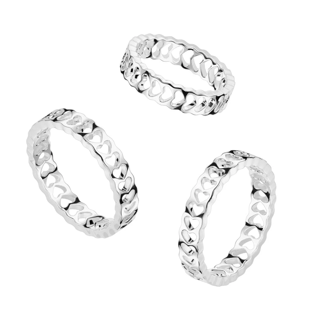 Dainty Heart Cut Out Stackable Stainless Steel Ring
