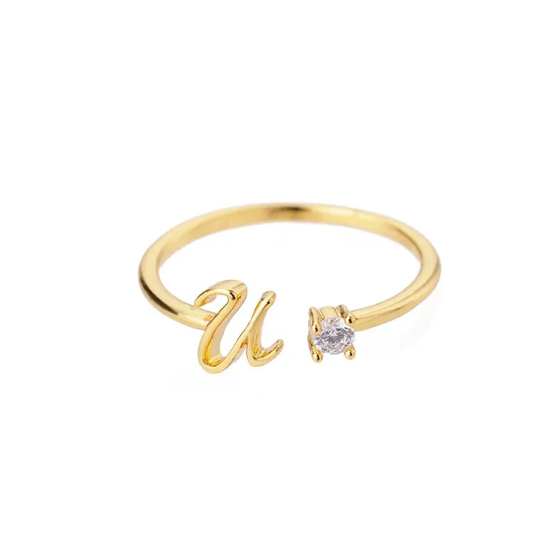 Dainty Initial Ring