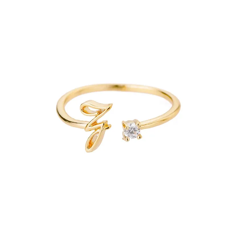 Dainty Initial Ring