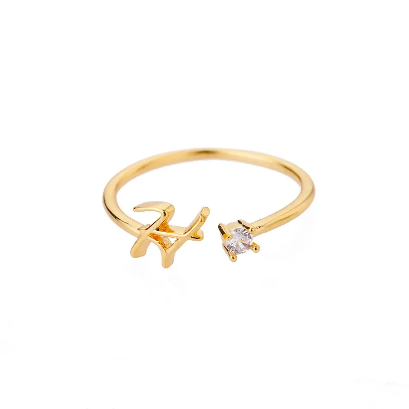 Dainty Initial Ring