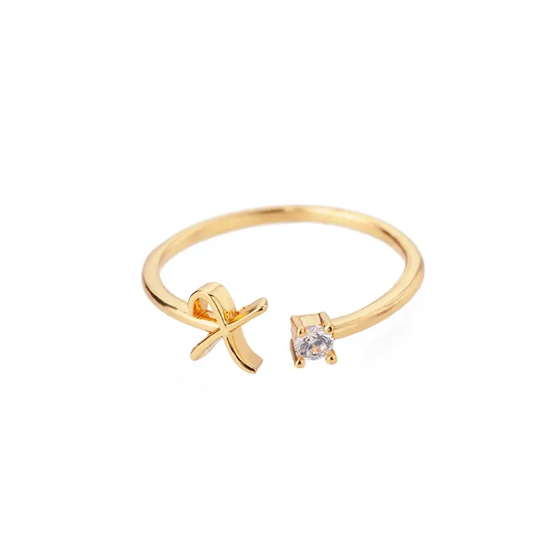 Dainty Initial Ring