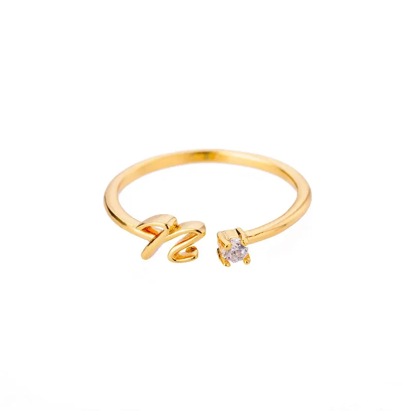 Dainty Initial Ring