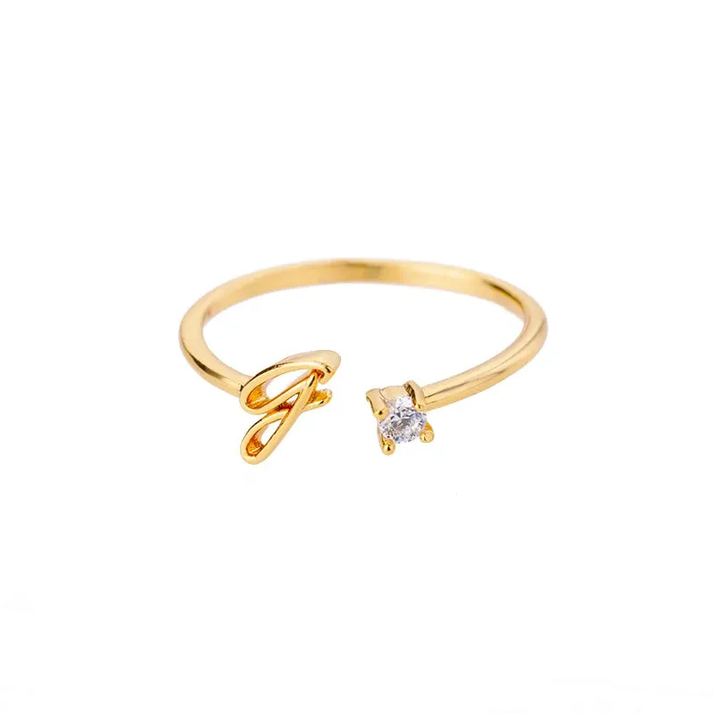 Dainty Initial Ring