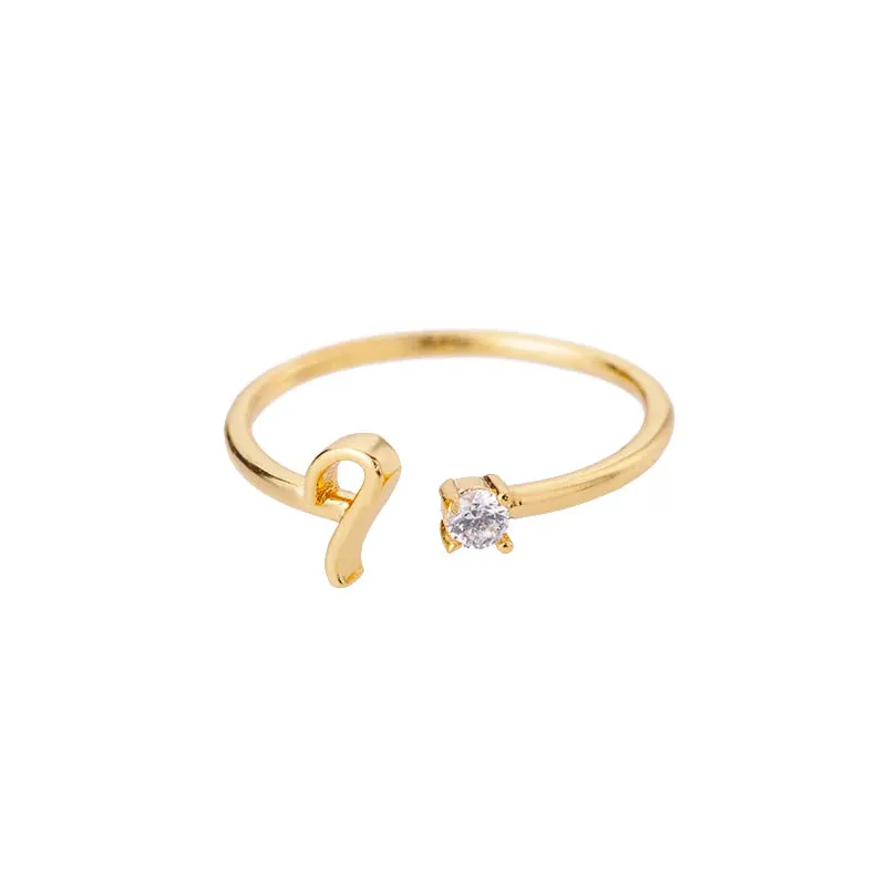 Dainty Initial Ring