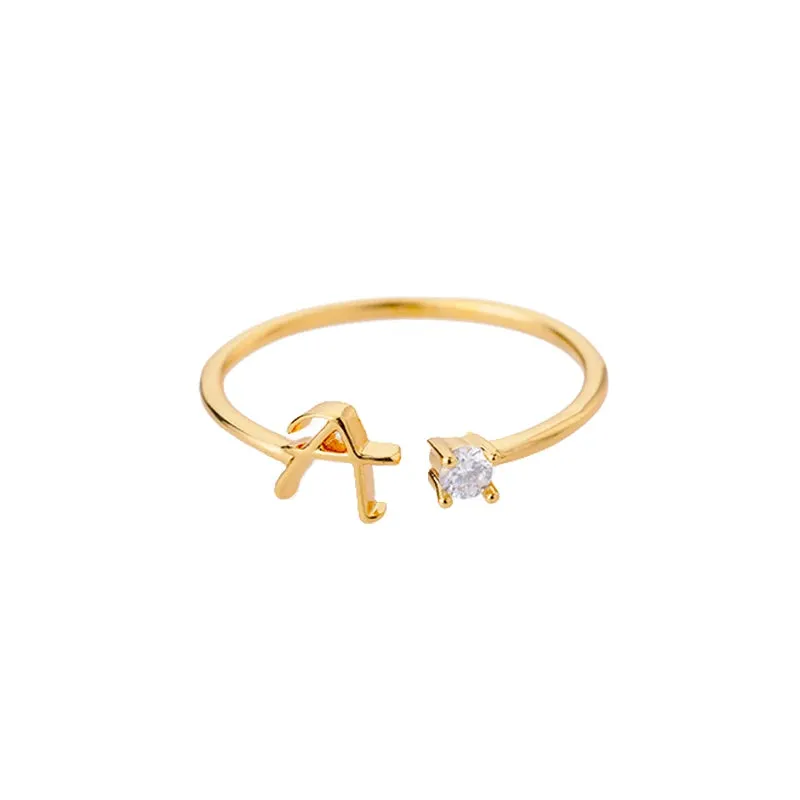 Dainty Initial Ring