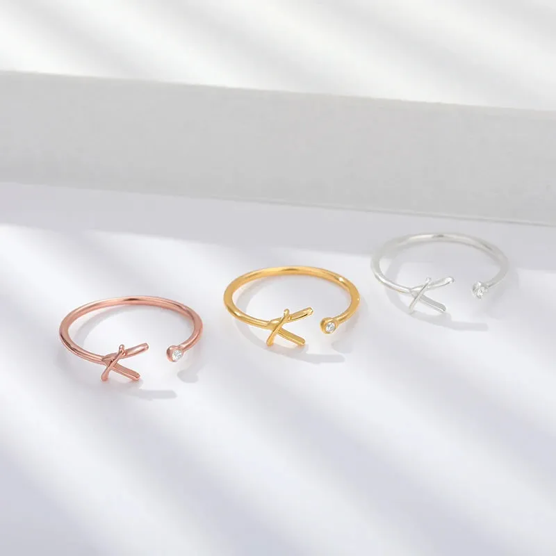 Dainty Initial Ring