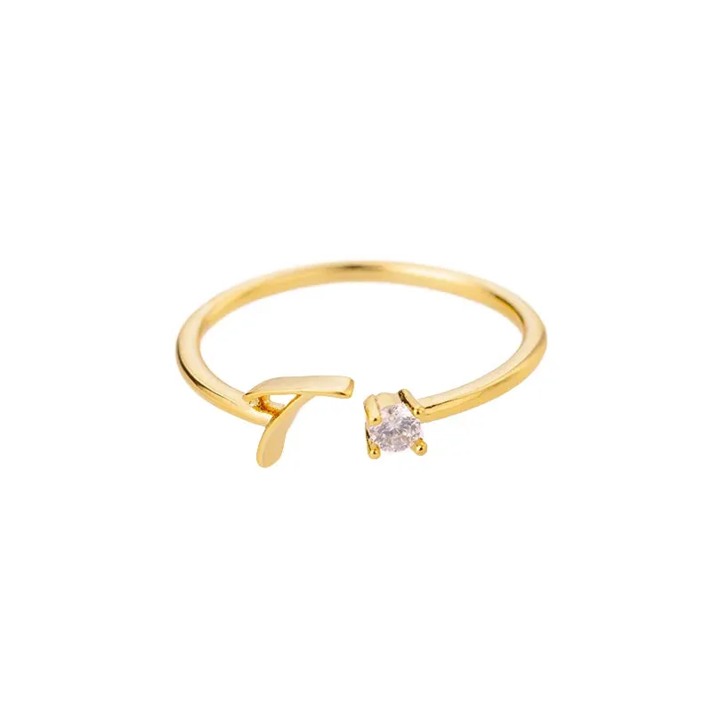 Dainty Initial Ring