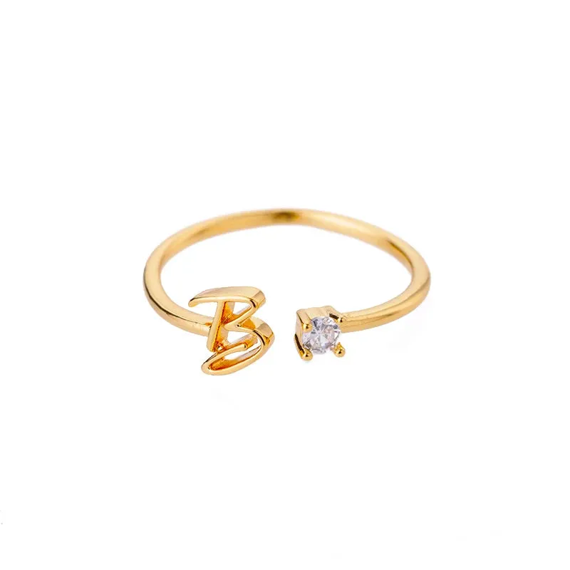 Dainty Initial Ring