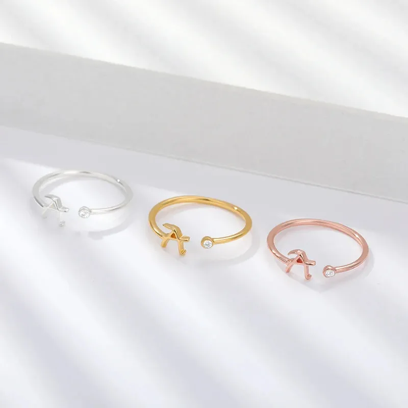 Dainty Initial Ring