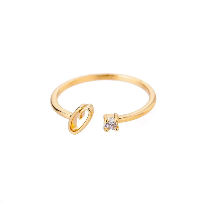 Dainty Initial Ring
