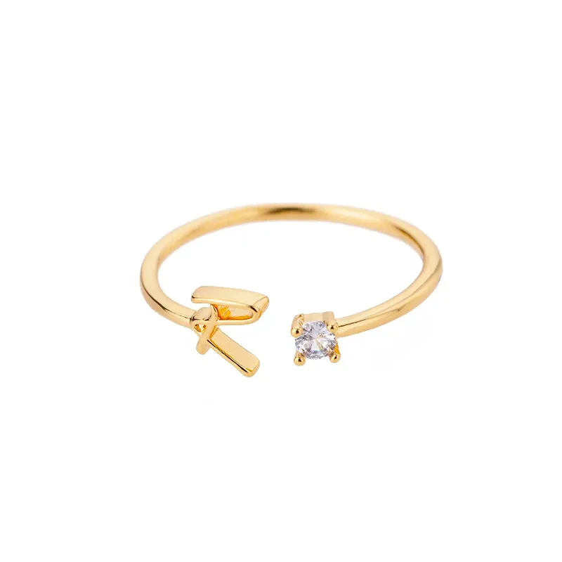 Dainty Initial Ring
