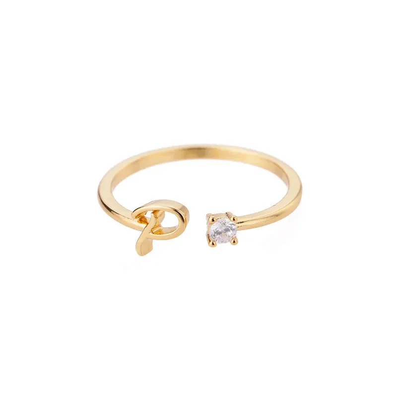 Dainty Initial Ring