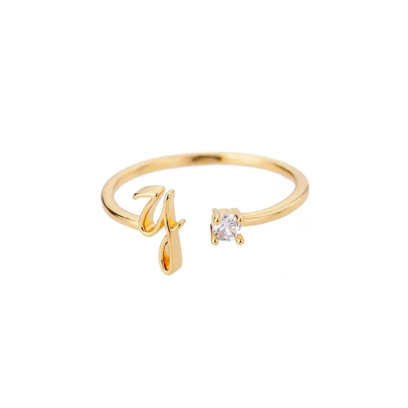 Dainty Initial Ring