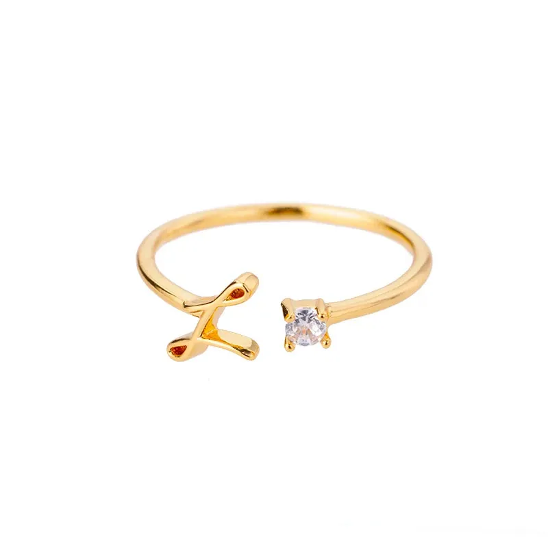Dainty Initial Ring