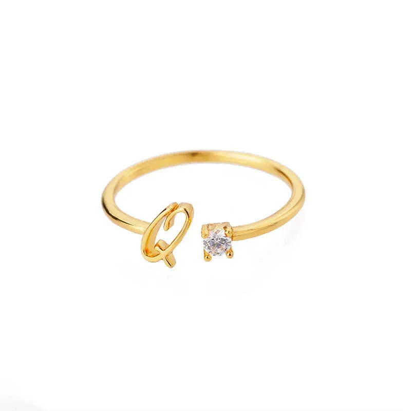 Dainty Initial Ring
