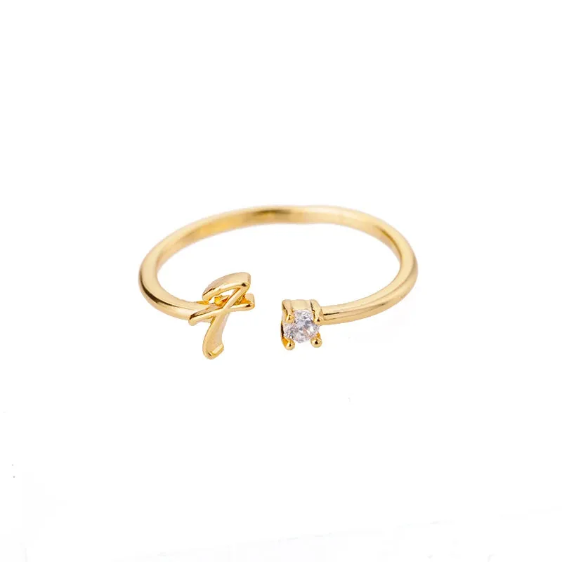 Dainty Initial Ring