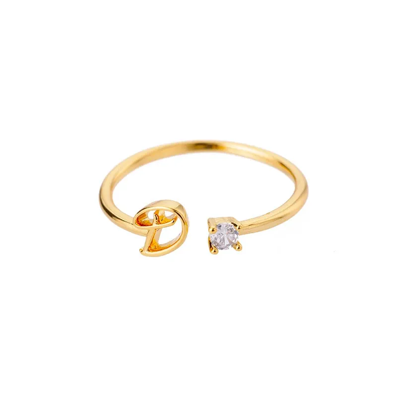 Dainty Initial Ring