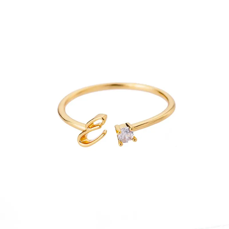 Dainty Initial Ring
